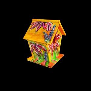 Colorful Hand-Painted Birdhouse